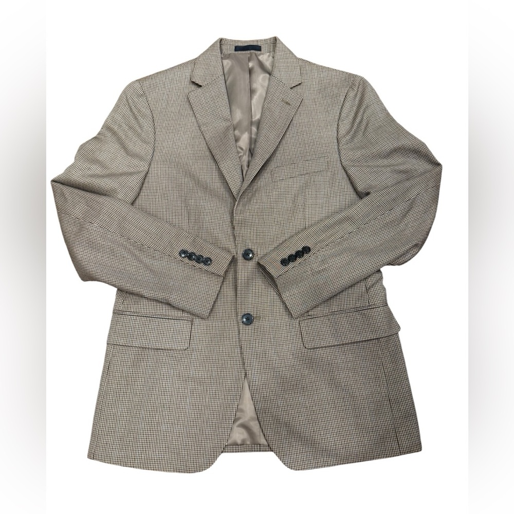 Chaps Men's Checkered Blazer in Tan and Black